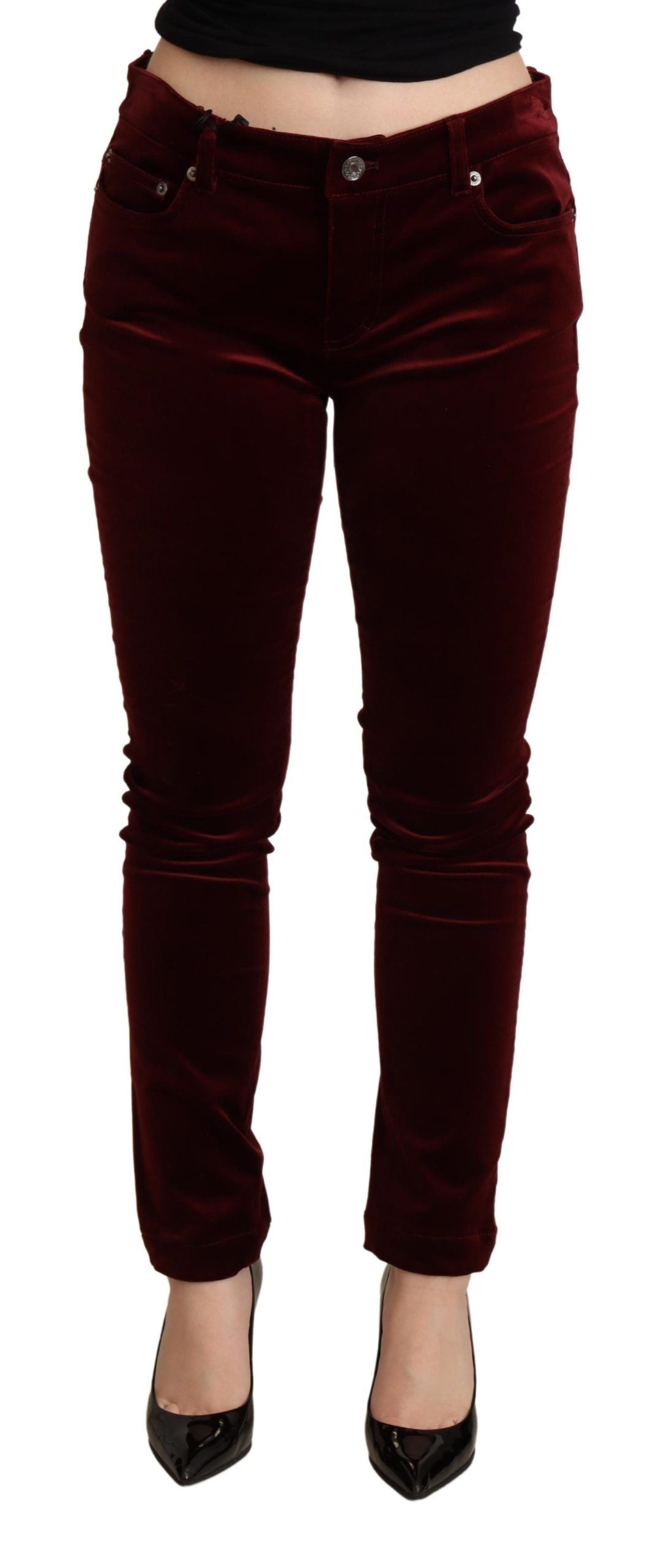 Dolce &amp; Gabbana Exquisite Bordeaux Skinny Pants