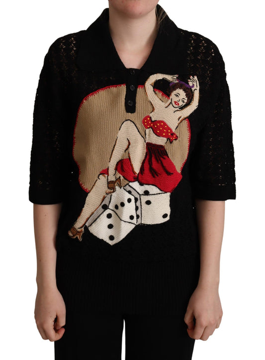 Dolce &amp; Gabbana Embroidered Short Sleeve Luxury Sweater