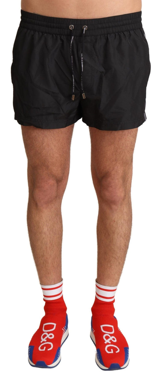 Dolce & Gabbana Elegante schwarze KING Motiv-Badehose