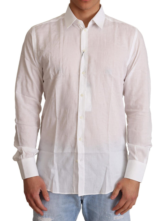 Dolce &amp; Gabbana Elegant white slim fit martini shirt