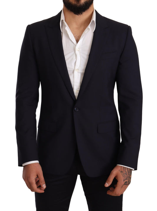 Dolce &amp; Gabbana Elegant navy blue martini blazer by renowned tailors