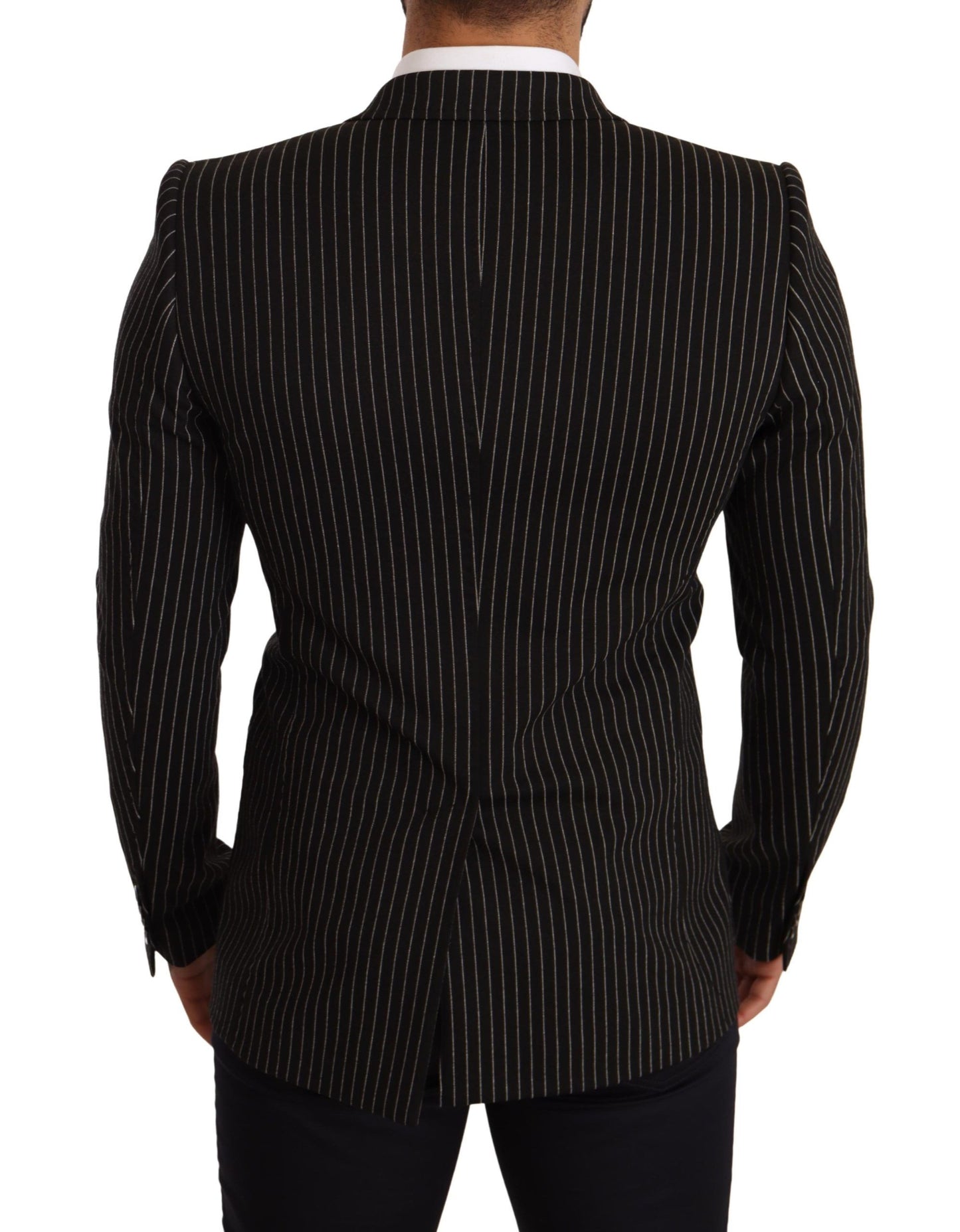 Dolce &amp; Gabbana Elegant striped wool blazer with silk lining