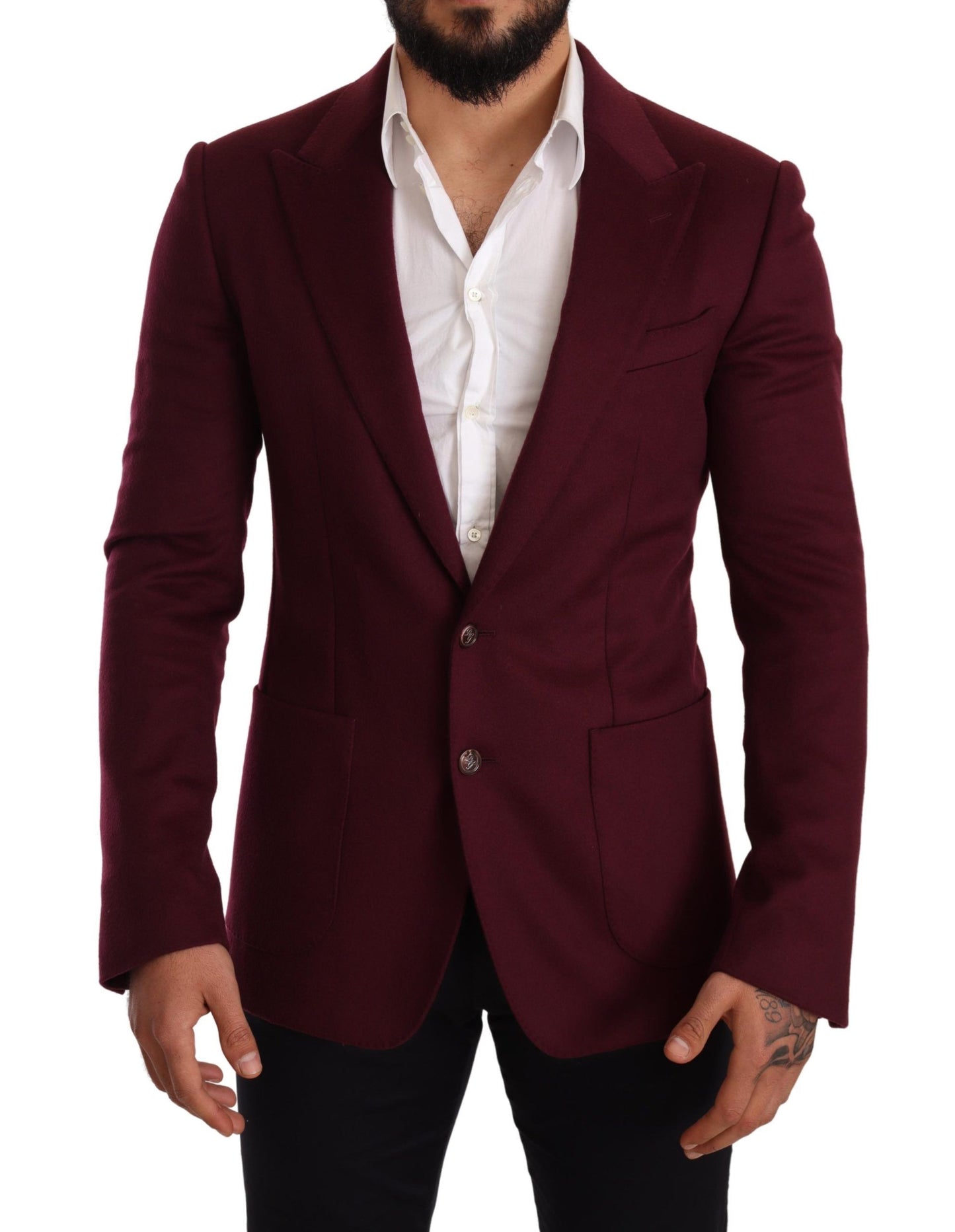 Dolce & Gabbana Eleganter kastanienbrauner Bordeaux-Blazer aus Kaschmir