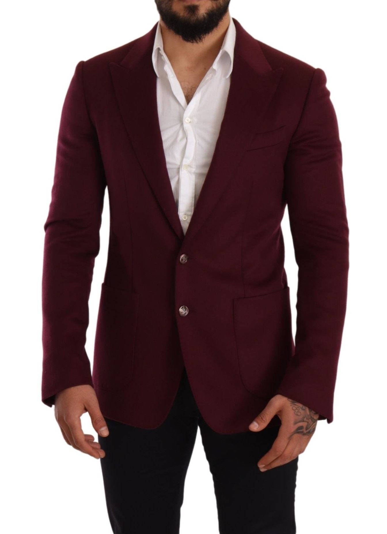 Dolce & Gabbana Eleganter kastanienbrauner Bordeaux-Blazer aus Kaschmir