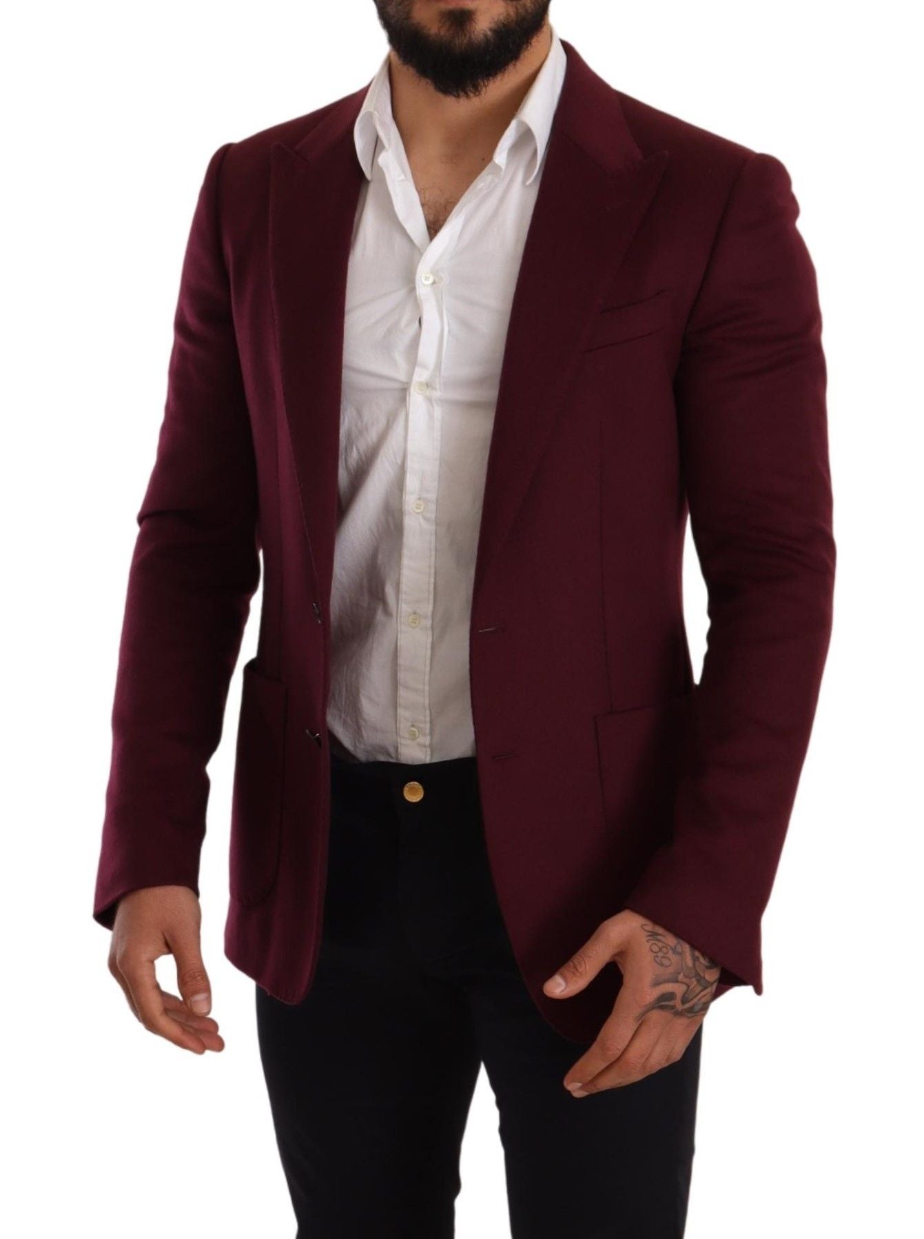 Dolce & Gabbana Eleganter kastanienbrauner Bordeaux-Blazer aus Kaschmir