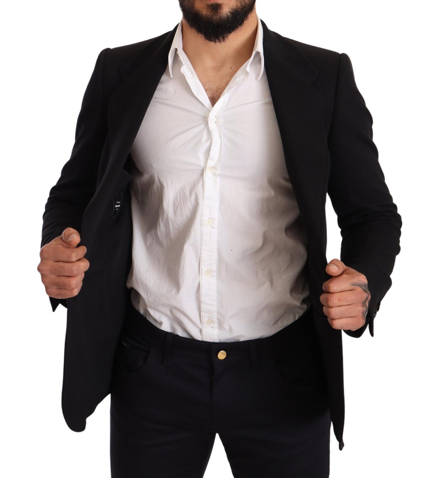 Dolce &amp; Gabbana Elegant, slim-fit blazer in black cotton