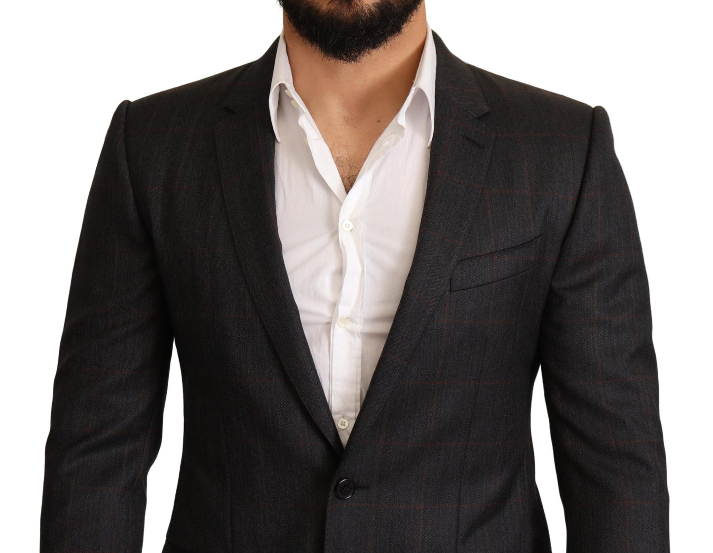 Dolce &amp; Gabbana Elegant martini blazer in gray check