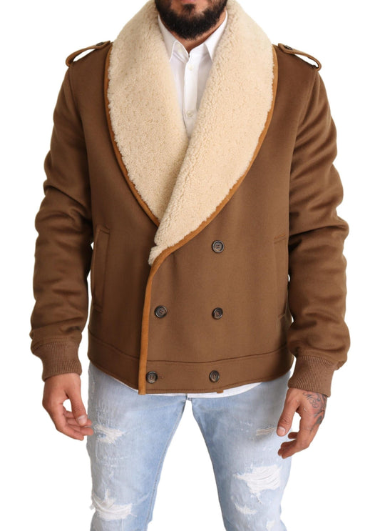 Dolce &amp; Gabbana Elegant double-breasted shearling jacket