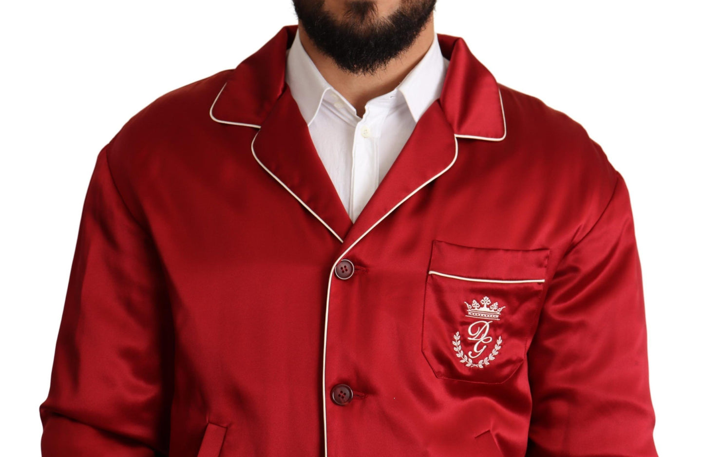 Dolce & Gabbana Prächtige rote Bomberjacke aus Seide