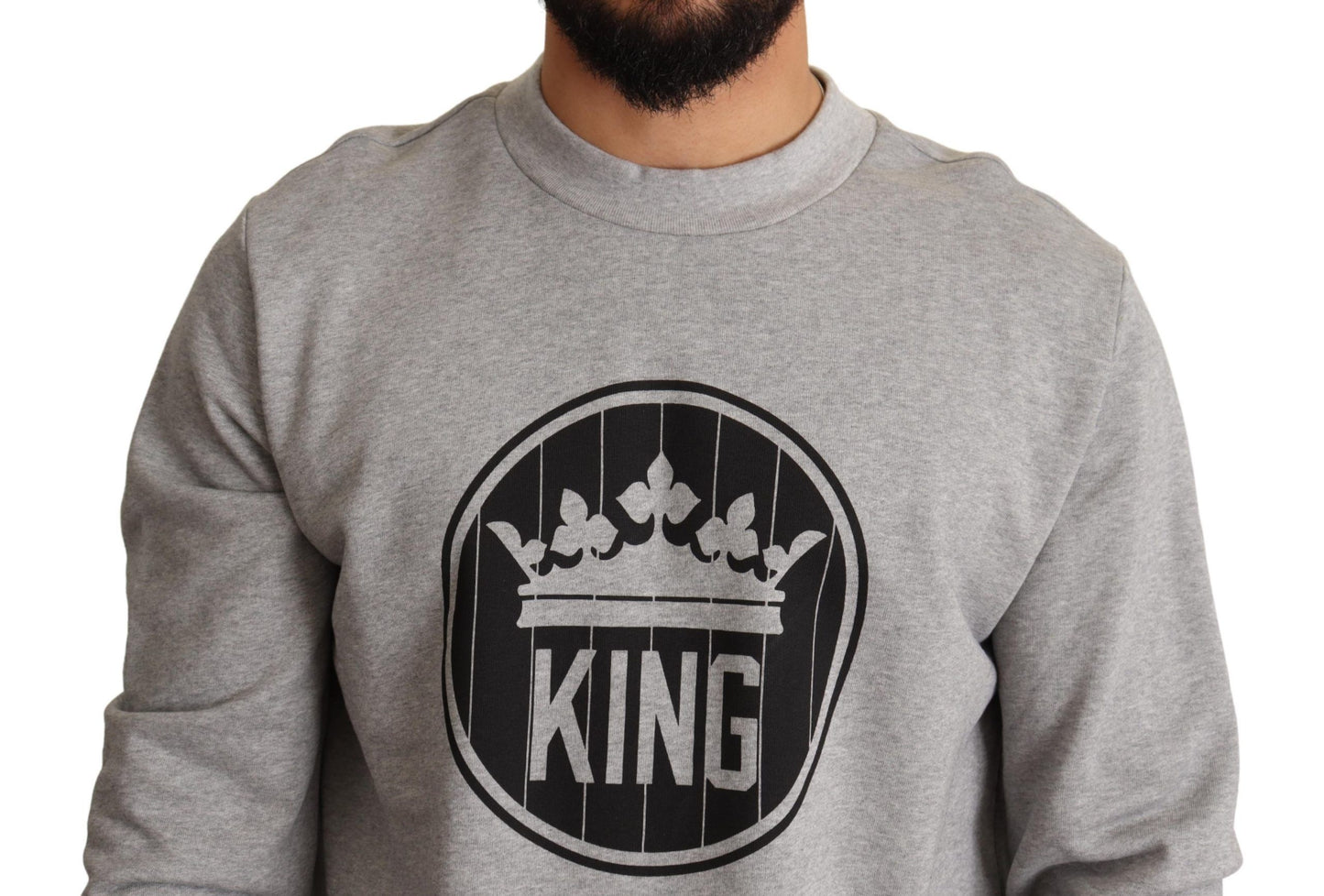 Dolce &amp; Gabbana Regal Crown Cotton Sweater - hienostunut harmaa