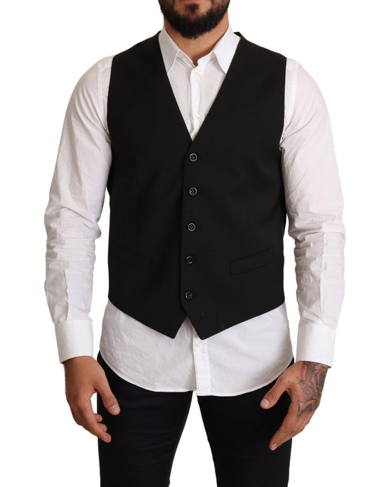 Dolce &amp; Gabbana Elegant Black Vest for Formal Occasions