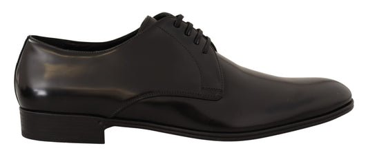 Dolce & Gabbana Elegante Derby-Schuhe aus schwarzem Leder