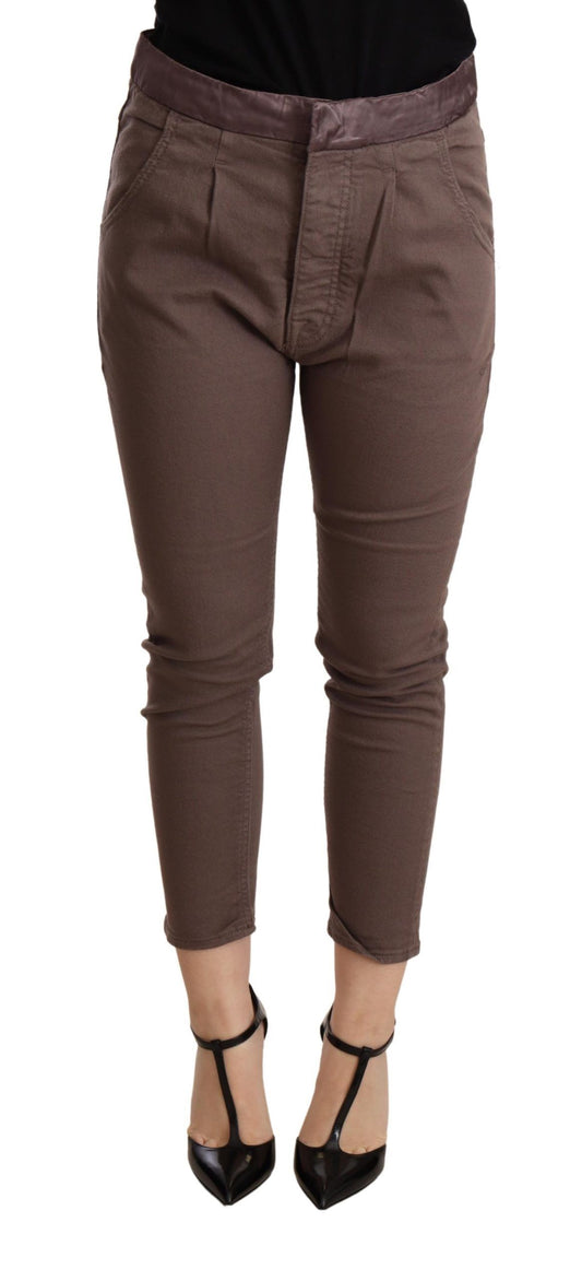 CYCLE Schicke braune Skinny Mid Waist Cropped Pants