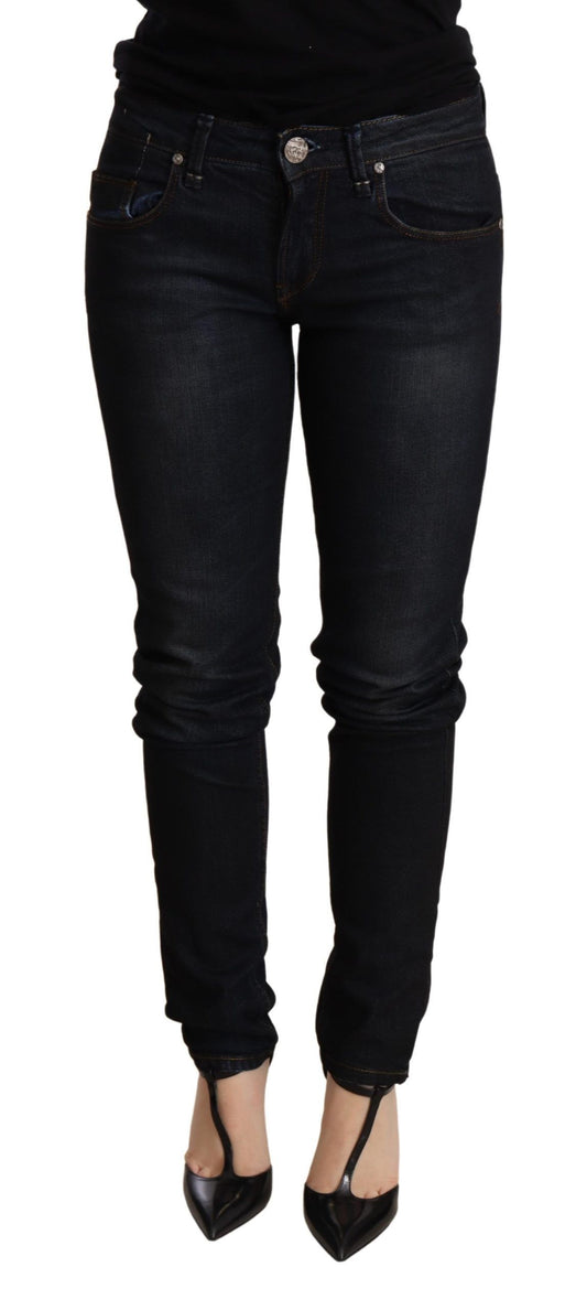 Eight Chic Blue Washed Low Waist Skinny Jeans