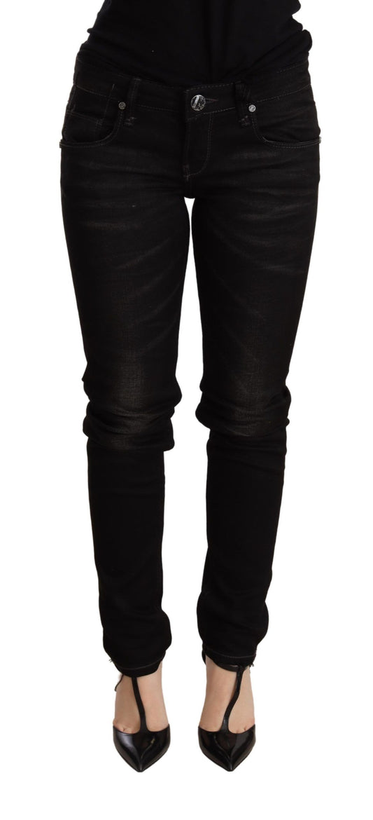 Eight Chic Black Skinny Denim with Low Waist