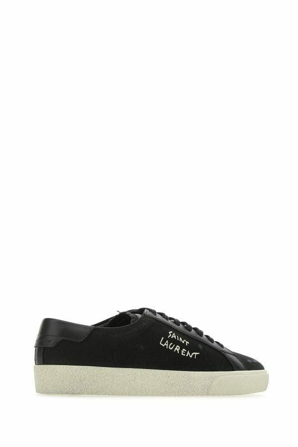 Saint Laurent Simple low-top sneakers in black canvas and leather