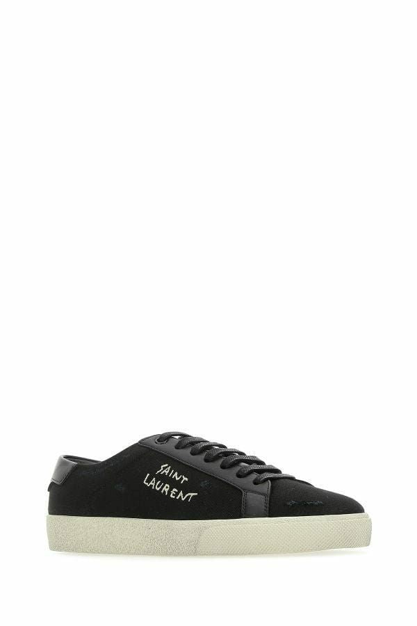 Saint Laurent Simple low-top sneakers in black canvas and leather