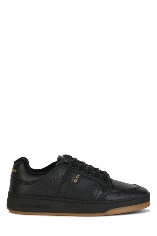 Saint Laurent Elegante schwarze Low-Top-Ledersneakers