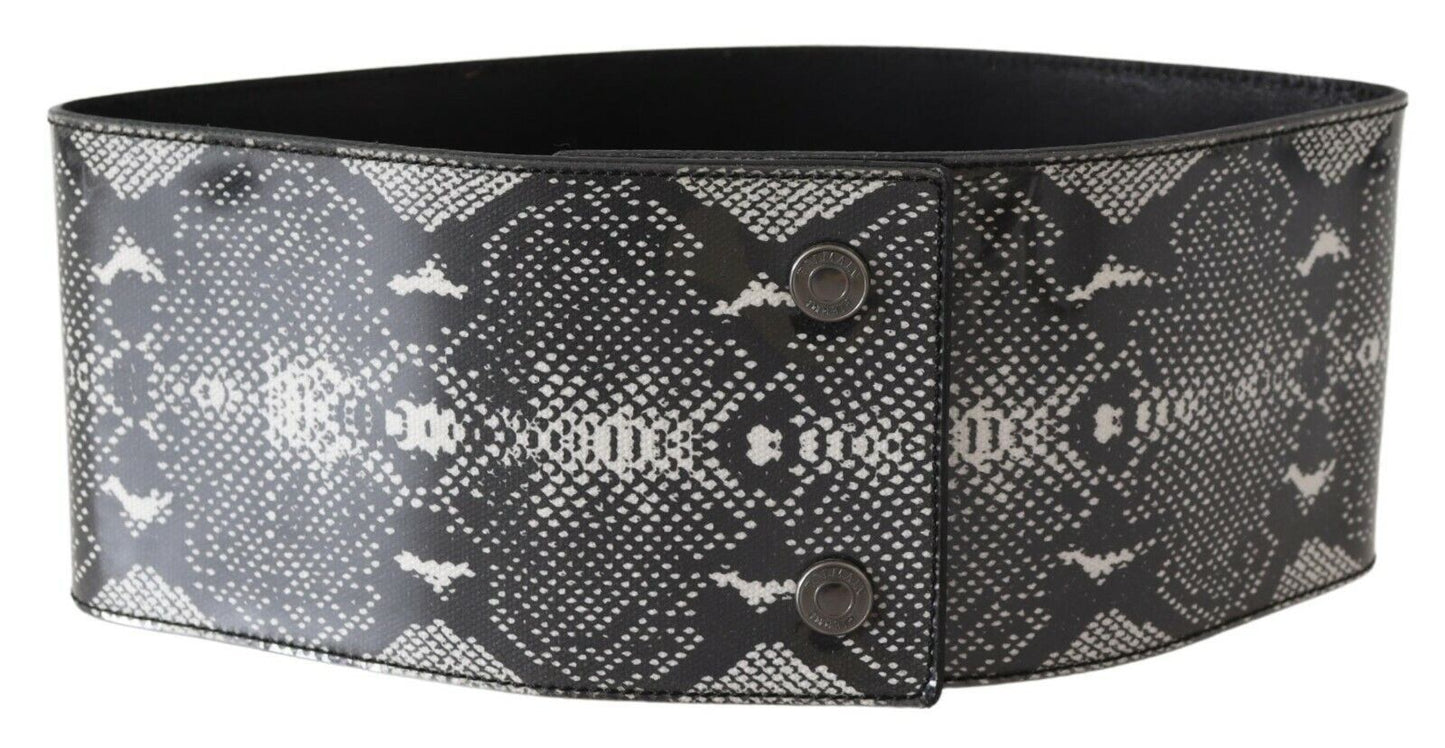 Ermanno Scervino Classic leather belt with snake skin motif