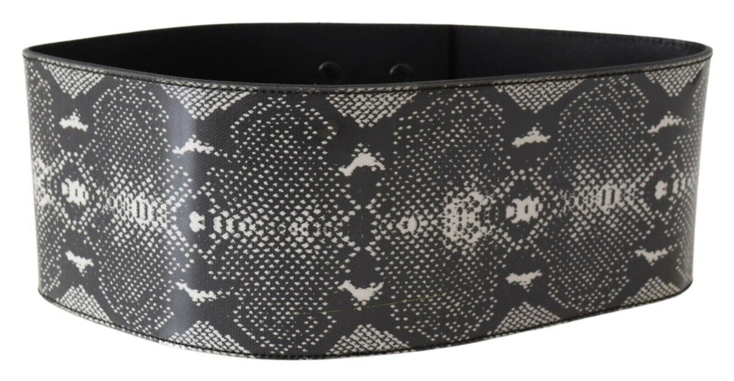 Ermanno Scervino Classic leather belt with snake skin motif