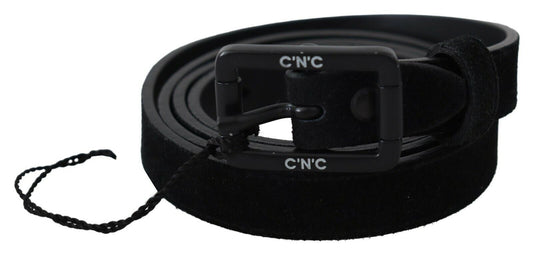 Costume National Elegant classic black leather belt