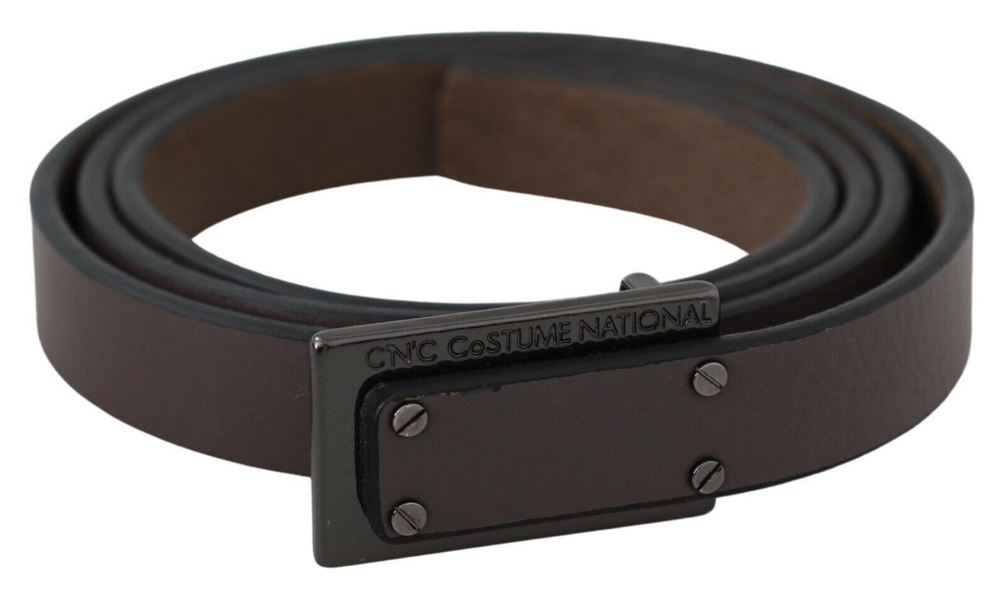 Costume National Elegant Brown Leather Belt for Fashion