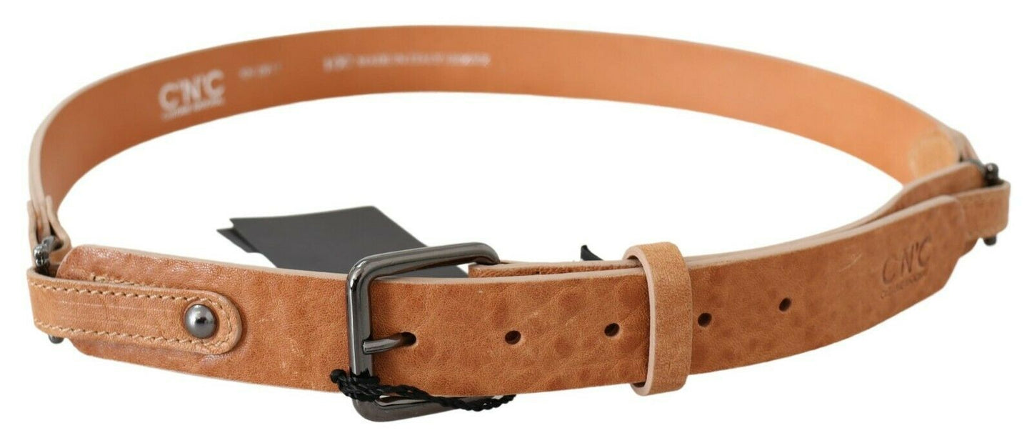 Costume National Chic light brown leather fashion belt