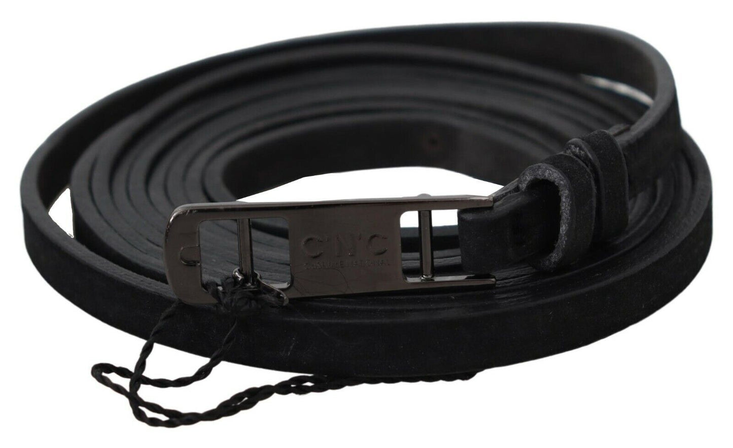 Costume National Elegant Black Adjustable Leather Belt