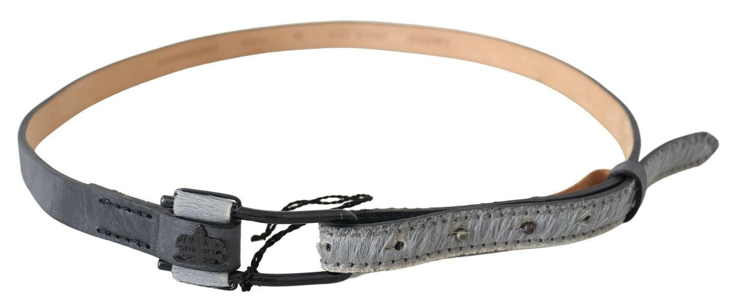 Ermanno Scervino Elegant black braided leather belt