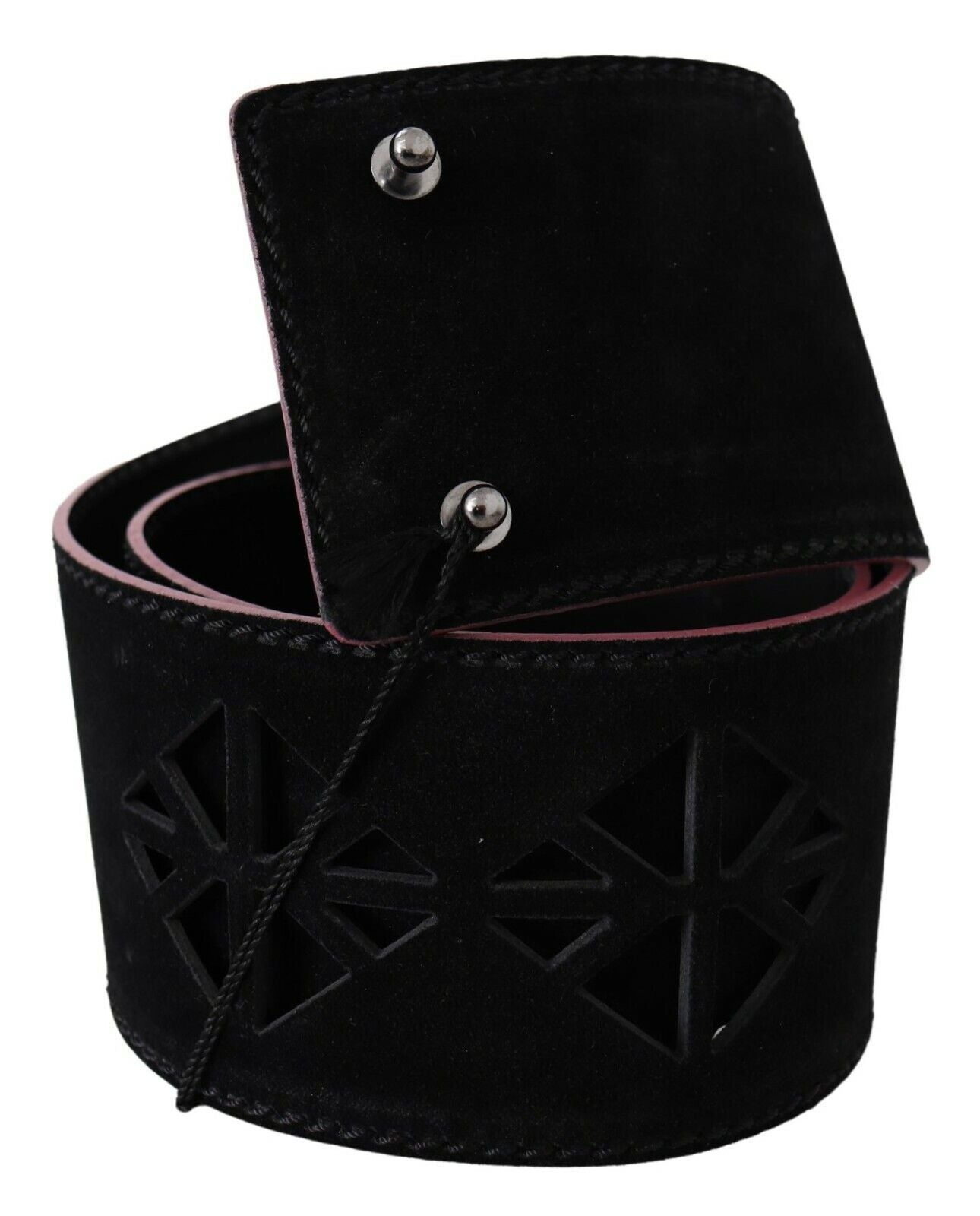 Costume National Elegant wide fashion belt made of leather with metal accents