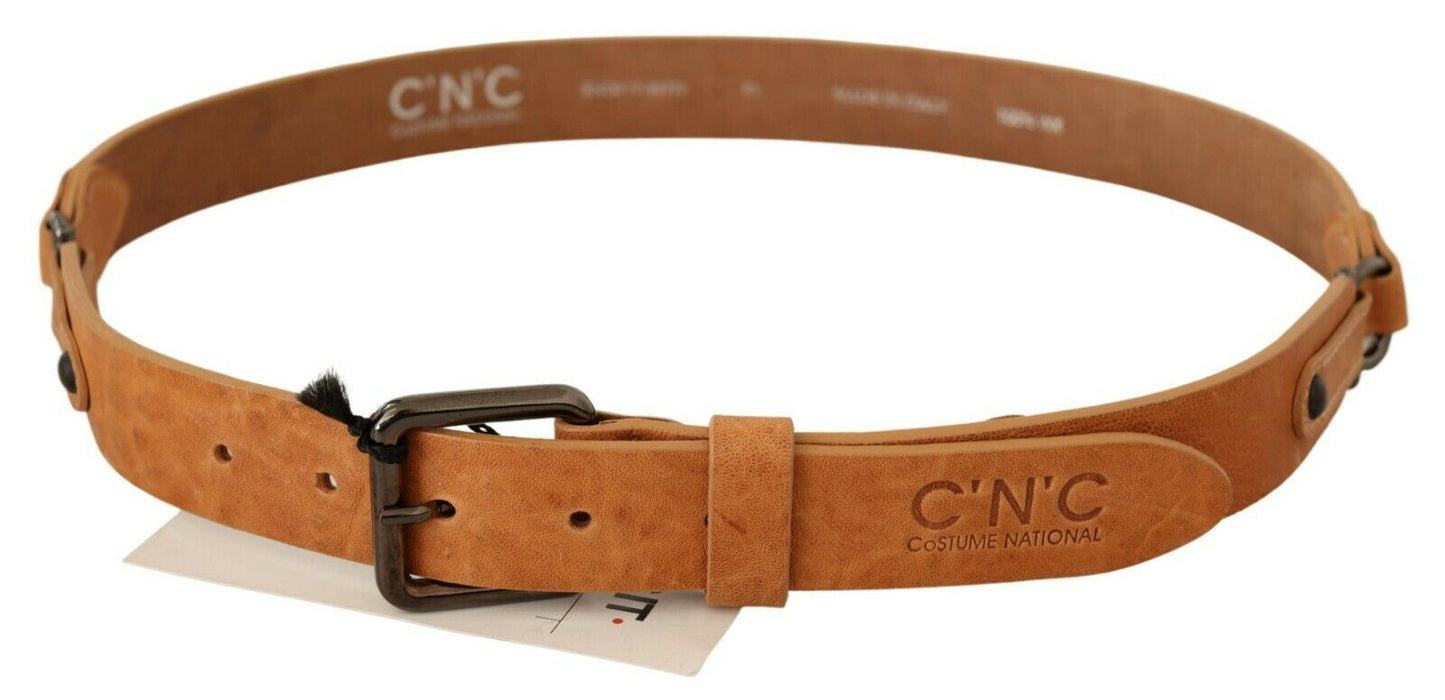 Costume National Elegant light brown fashion belt with black buckle