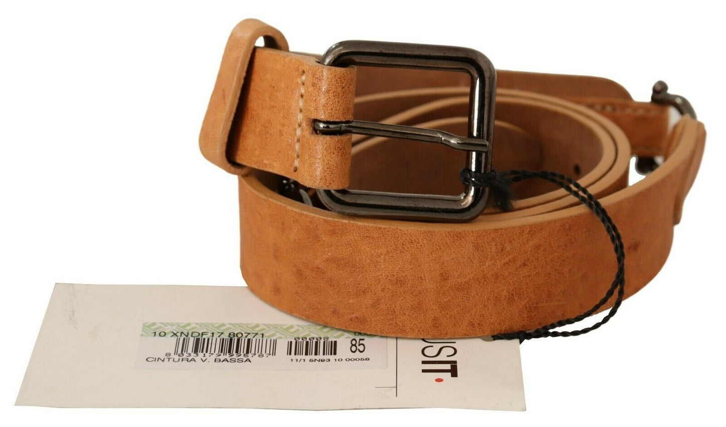 Costume National Elegant light brown fashion belt with black buckle