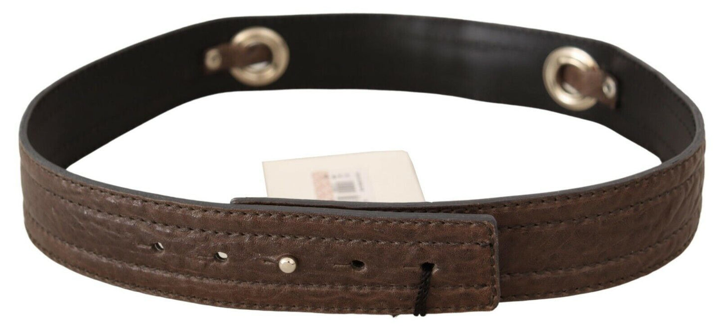 Costume National Elegant Brown Leather Belt for Fashion