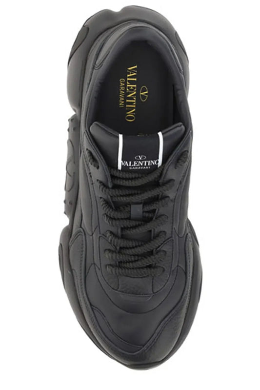 Valentino Garavani Black Calf Leather Garavani Sneakers