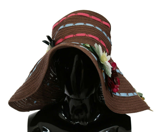 Dolce &amp; Gabbana Elegant wide-brimmed floppy hat with floral pattern