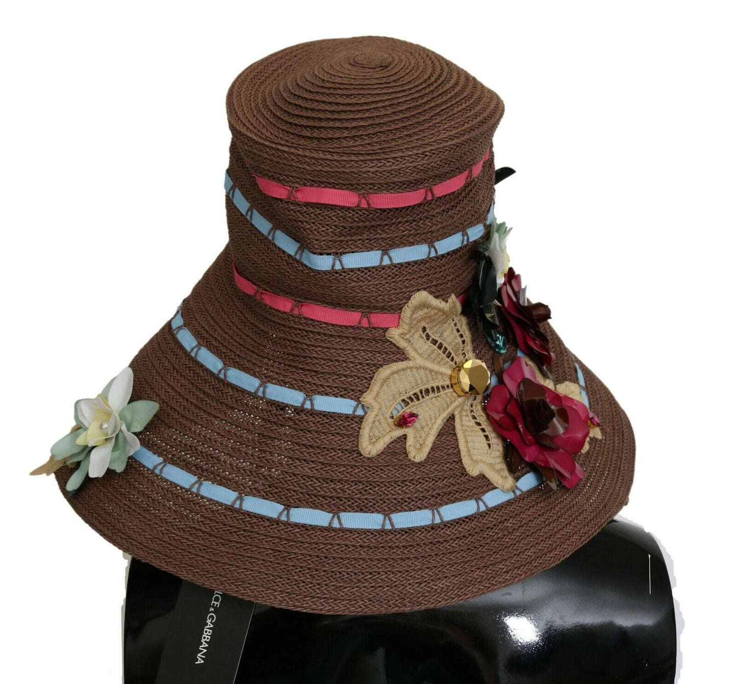 Dolce &amp; Gabbana Elegant wide-brimmed floppy hat with floral pattern