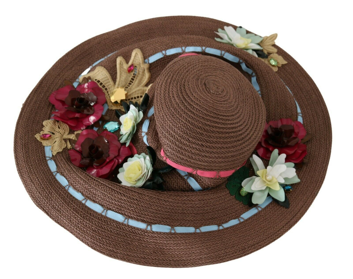 Dolce &amp; Gabbana Elegant wide-brimmed floppy hat with floral pattern