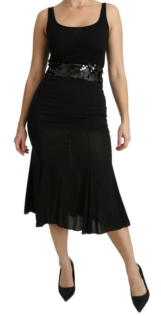 Dolce &amp; Gabbana Chic high-waisted skirt in black silk blend