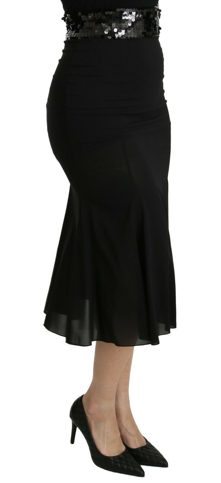 Dolce &amp; Gabbana Chic high-waisted skirt in black silk blend