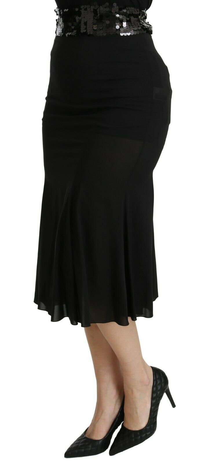 Dolce &amp; Gabbana Chic high-waisted skirt in black silk blend