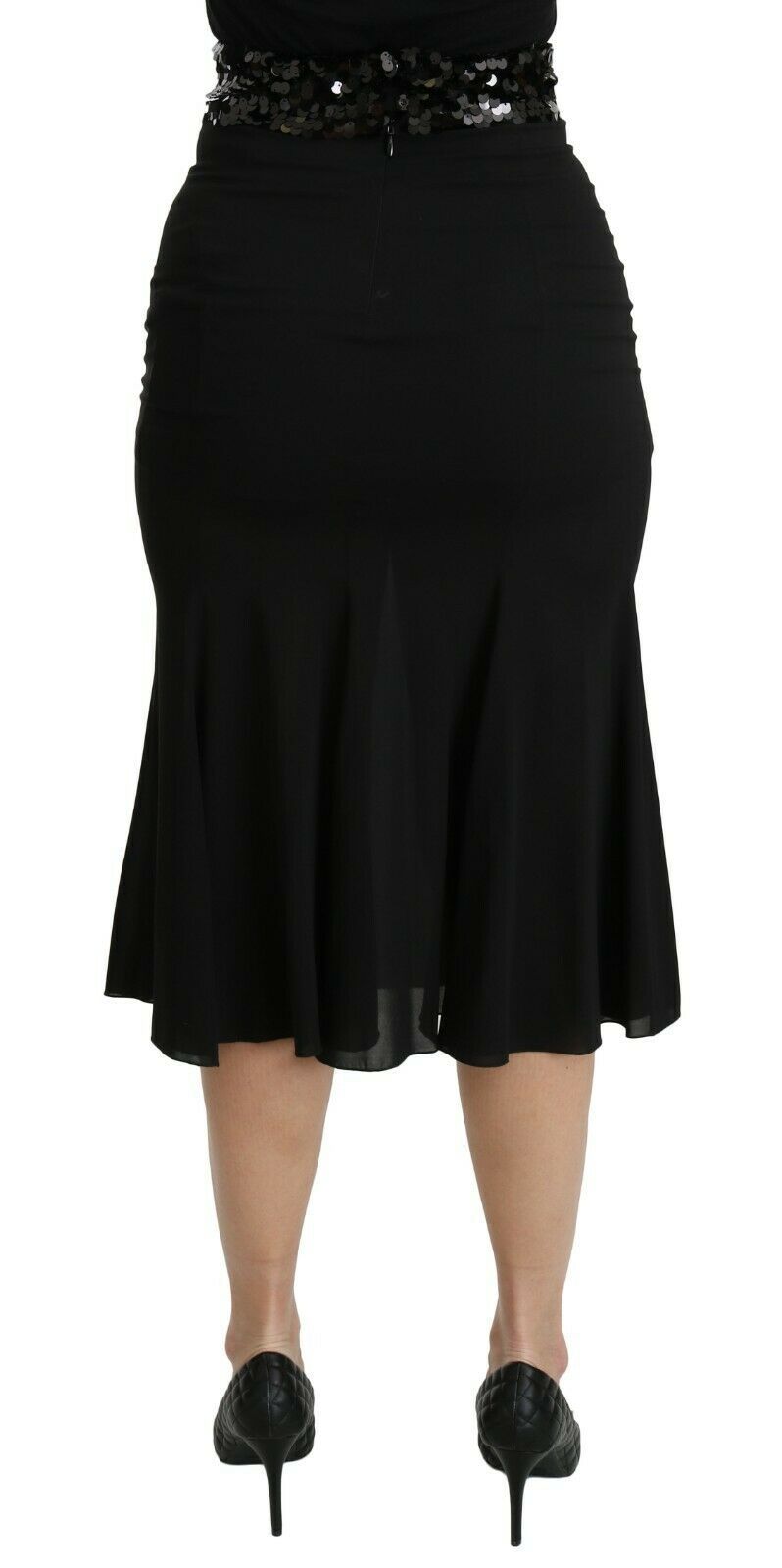 Dolce &amp; Gabbana Chic high-waisted skirt in black silk blend