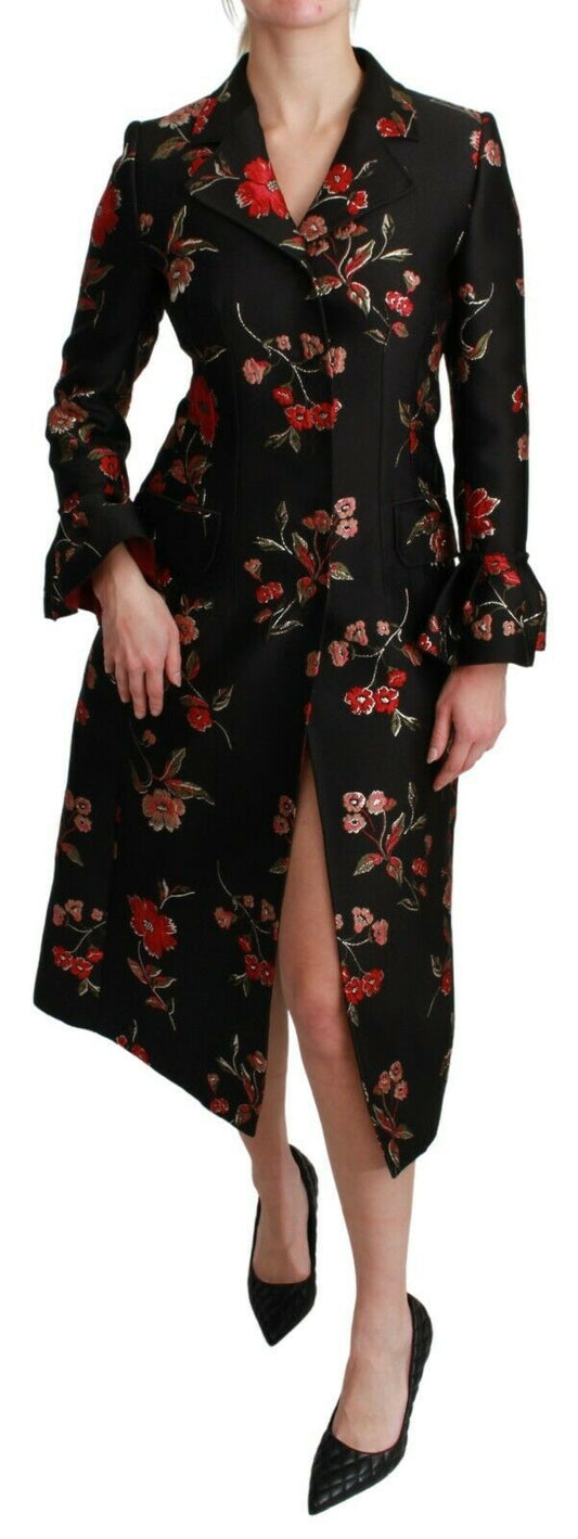 Dolce & Gabbana Eleganter, mit Blumen bestickter Trenchcoat