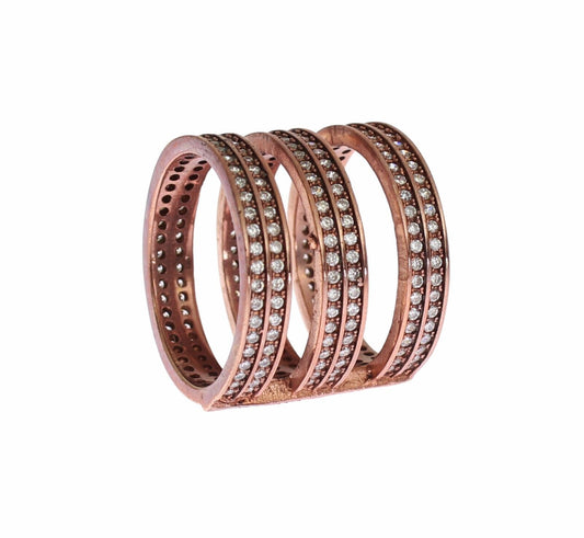 Nialaya Dazzling Rose Gold Plated CZ Crystal Ring