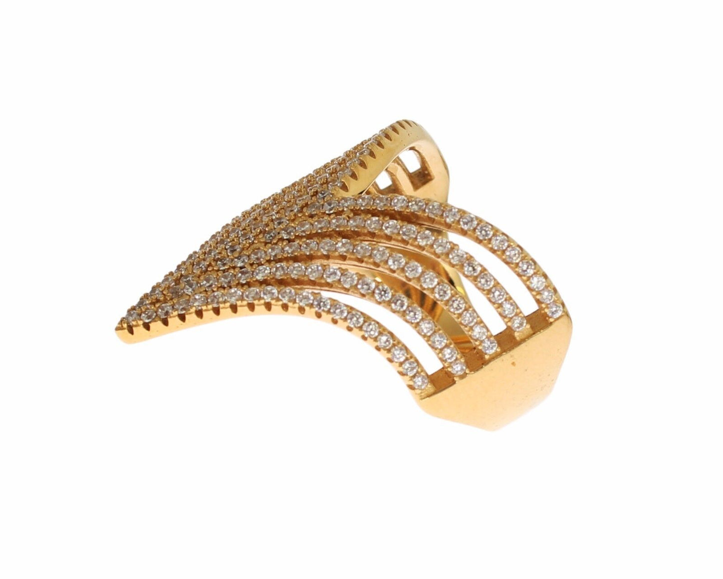 Nialaya Glamorous Ring with Gold Plated Crystal