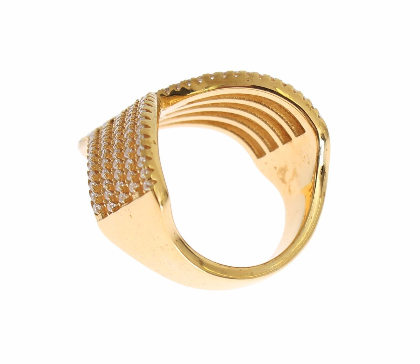 Nialaya Glamorous Ring with Gold Plated Crystal