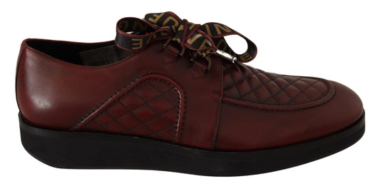 Dolce &amp; Gabbana Elegant Bordeaux Derby Leather Shoes