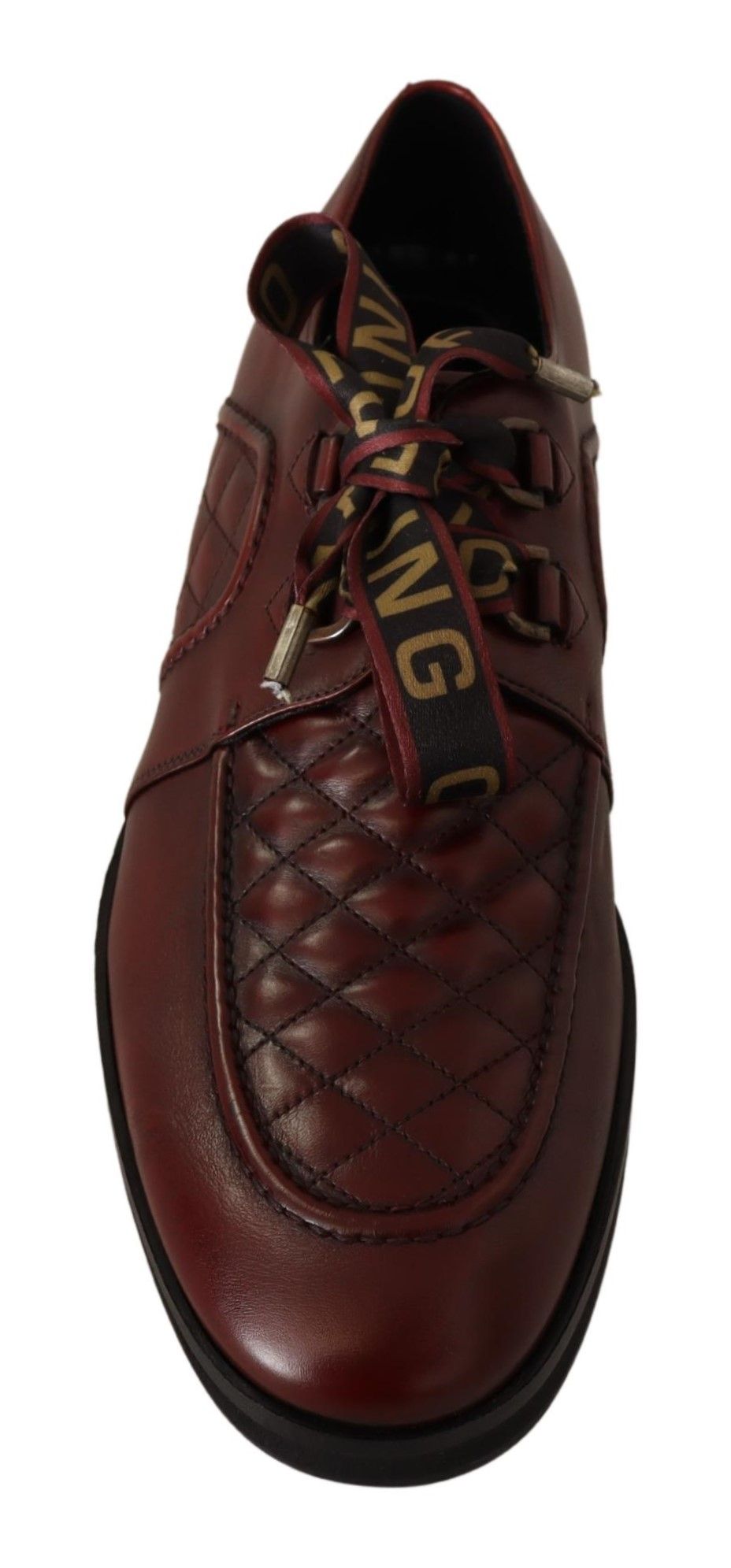 Dolce & Gabbana Elegante Bordeaux Derby-Lederschuhe