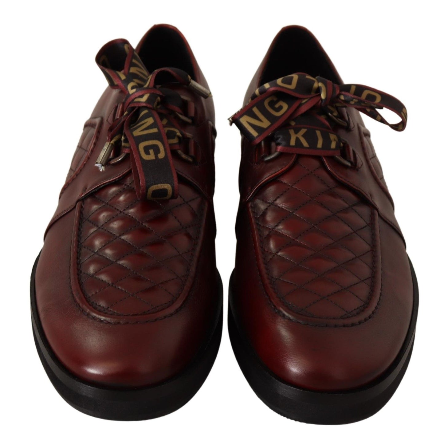 Dolce & Gabbana Elegante Bordeaux Derby-Lederschuhe