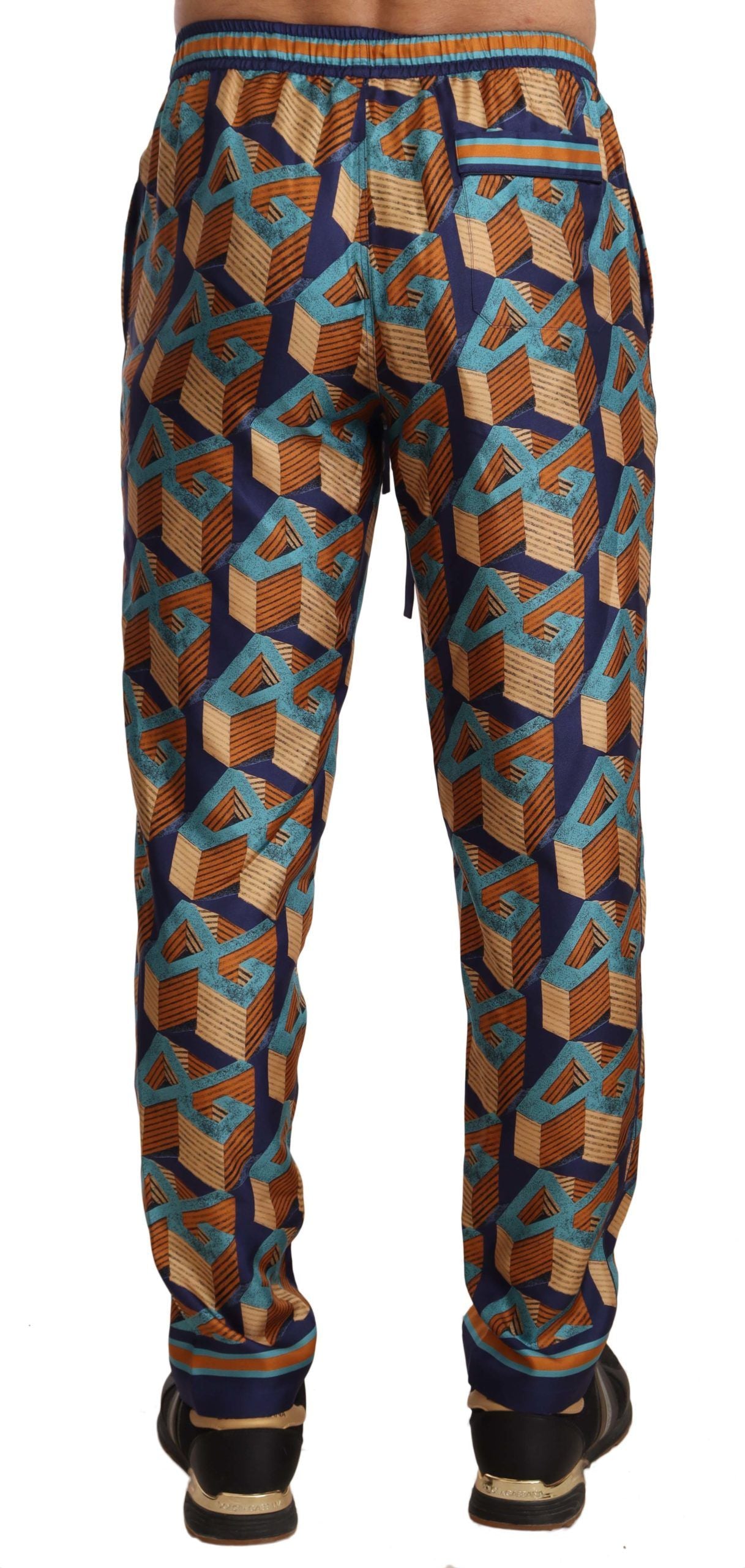 Dolce &amp; Gabbana Elegant silk jogging pants with vibrant print