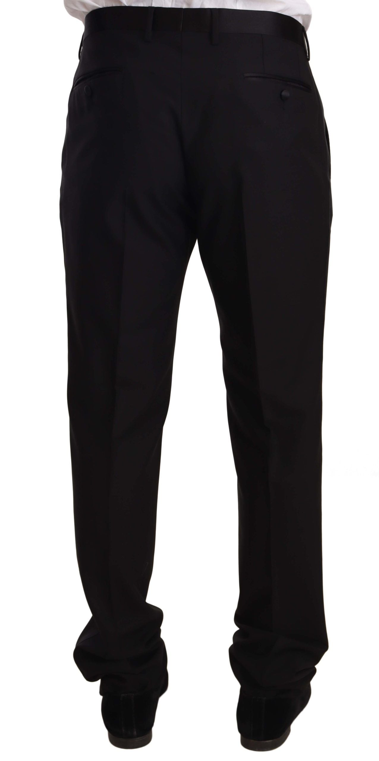 Dolce &amp; Gabbana Elegant black skinny tuxedo trousers